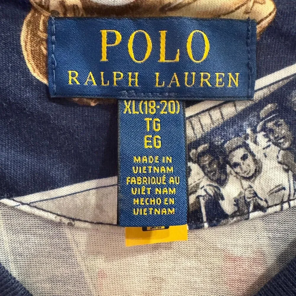 Polo Ralph Lauren Boys Baseball Print Cotton Graphic Jersey Tee XL (18-20) NWT